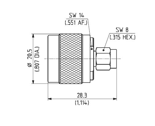 HuberSuhner/Adapter/32_N-SMA-50-1/11-NE