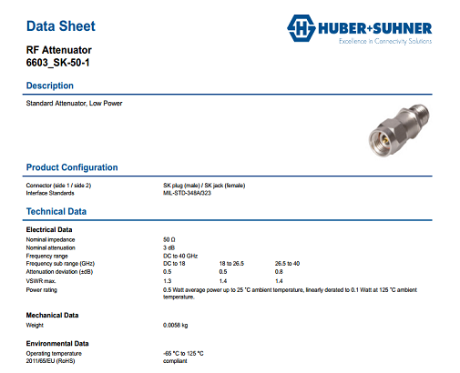 HuberSuhner/Attenuator/6603_SK-50-1/199_NE