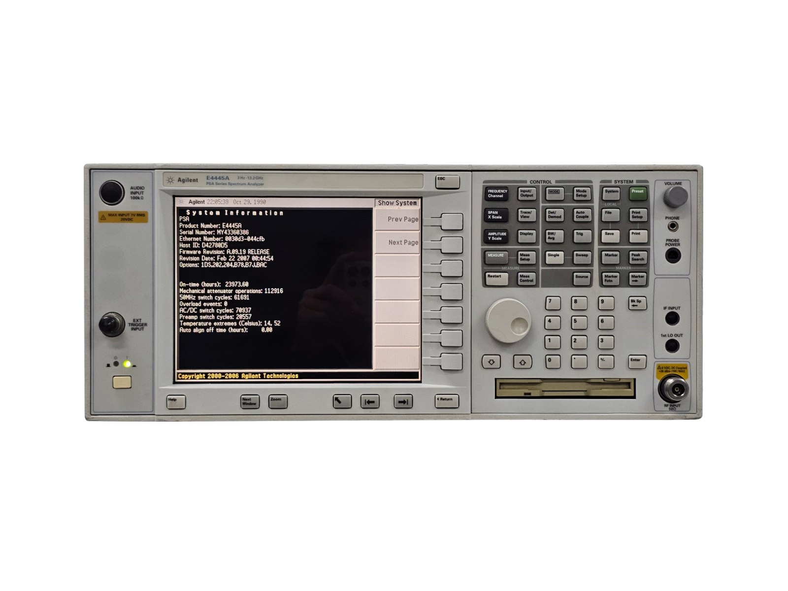 Agilent/Spectrum Analyzer/E4445A/1DS/202/204/B78/B7J/BAC